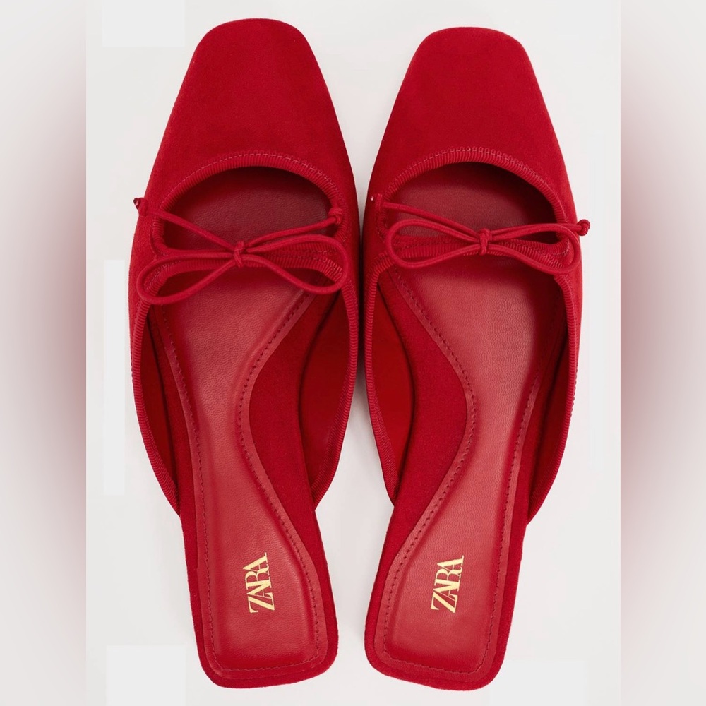 Zara suede red flats